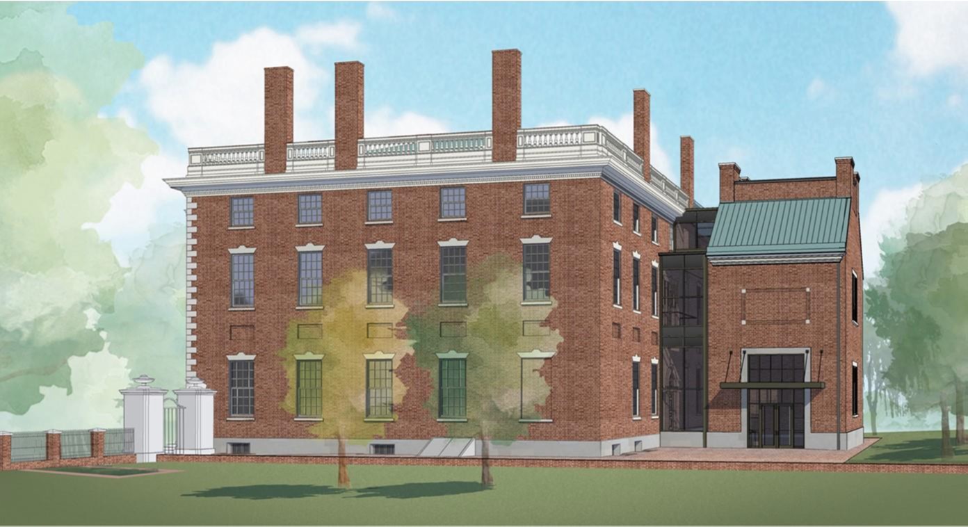 Rendering of the new addition on the west side of the First Bank. Photo Credit: John Milner Architects